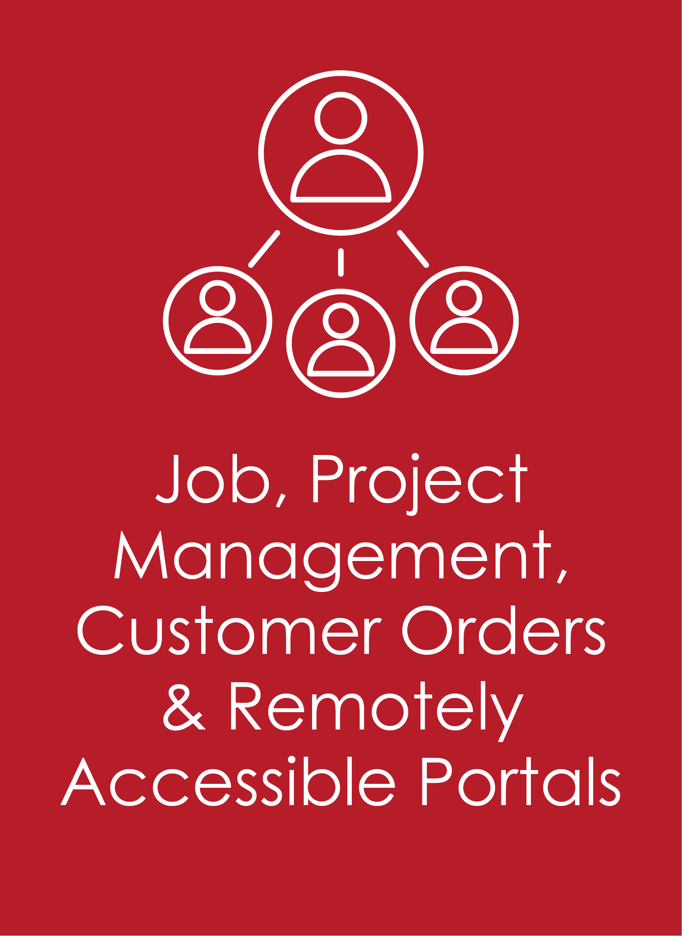 Job, Project Management, Customer orders & Remotely Accessible Portals